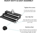 Expandable Spice Rack organizer with 3-Tier step shelf,Modern Design heavy duty,Non Skid and Visibility,Great for Kitchen Cabinet, Pantry and more(1PACK/BLACK)