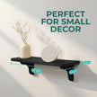 Real Wood Black Wall Shelves - 17 inch (2 Pack) - Easy to Install, Template and Video Included - Black Wall Shelving, Shelves for Bedroom, Shelves for Wall Decor