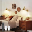 TRLIFE Dimmable Wall Sconce with Remote Control, Brushed Brass Plug in Wall Sconces Adjustable Color Temperature 2700K-6000K, Swing Arm Wall Lights with Plug in Cord, UL Listed(2 Pack, 2 Bulbs)