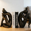 1 Pair Thinker Decorative Bookends for Shelves, Heavy-Duty Book Ends Holder, Resin Book Stopper for Office Home Living Room Decor