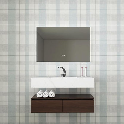 Timeet Modern Peel and Stick Wallpaper Wallpaper Blue Gray Boho Contact Paper Waterproof Self Adhesive Removable Textured Wall Paper for Bedroom Bathroom Cabinets Wall Decor Vinyl 17.3" x 200"