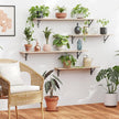 DINZI LVJ Long Wall Shelves, 47.3Inch Wall Mounted Shelves Set of 2, Extra Large Storage Ledges with Sturdy Metal Brackets for Living Room, Bathroom, Bedroom, Kitchen, Natural
