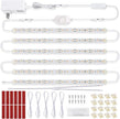 Under Cabinet LED Lighting Kit for Kitchen Cabinet Counters Shelf Closet. 6 PCS 12 Inches Light Strip with Adapter Switch Dimmer Extension Cable. Plug in. Dimmable. 1500 Lumen. Warm White 2700K