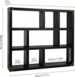 17.7x15.7-Inch Shadow Box Shelf 9-Slot Rustic Floating Shelves Larger Wall Mounted Shelf Lightweight Solid Wood Display Freestanding Farmhouse Shelf (Set of 2,9C-Classic Black)