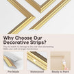 DODOKIE Peel and Stick Wall Molding Kit, Pre Cut Molding Wainscoting Panels for Interior Home Wall Moulding Décor Living Room Decoration, Self-Adhesive Ready to Assemble Gold (3 Set, 24 x 78 in)