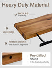 BATODA 17” Acacia Live Edge Floating Shelves, Wooden Floating Shelves for Wall - Set of 2 Floating Book Shelves, Book Shelf for Wall, Bathroom, Kitchen - Mounted Shelf, House Decor with Hardware