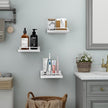 Small Floating Shelf, 6 X 6 Inches Farmhouse Wall Shelves for Living Room, Bedroom, Picture Frames, Plants, Kitchen, Set of 3 (White)