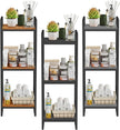 BYFU 3 Tier Bathroom Storage Open Shelf, Freestanding Metal Corner Storage Rack Shelving Unit for Bathroom Kitchen Living Room Hallway, Black