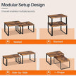 HOOBRO Cabinet Organizer Shelf Set of 4, Kitchen Counter Organizer, Kitchen Storage, Spice Rack, Nest, Stackable, Side-by-Side & L-Shape for Cabinet, Kitchen, Rustic Brown and Black BF33TLP201