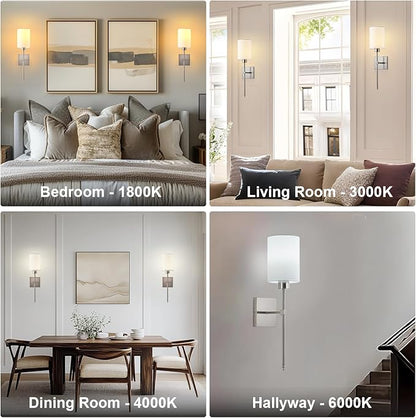 Battery Operated Wall Sconce Set of Two, Wireless Rechargeable Wall Light with Remote Control, Dimmable, 4 Color Temperatures, RGB, Timer, for Living Room,Bedroom,Entryway, Nickel, 20.6 Inch