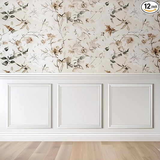 Peel and Stick Wall Molding Kit, Accent Wall Panels for Interior Wall Decor with Double-Sided Tape, 3 Set Pre-Cut PS Wainscoting Panels (20 * 20 in)