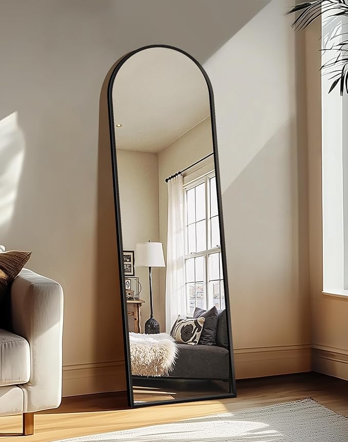 Delma Arched Mirror Full Length,Standing Mirror Full Body,Large Floor with Stand for Wall Entryway Door Bedroom Bathroom Living Room
