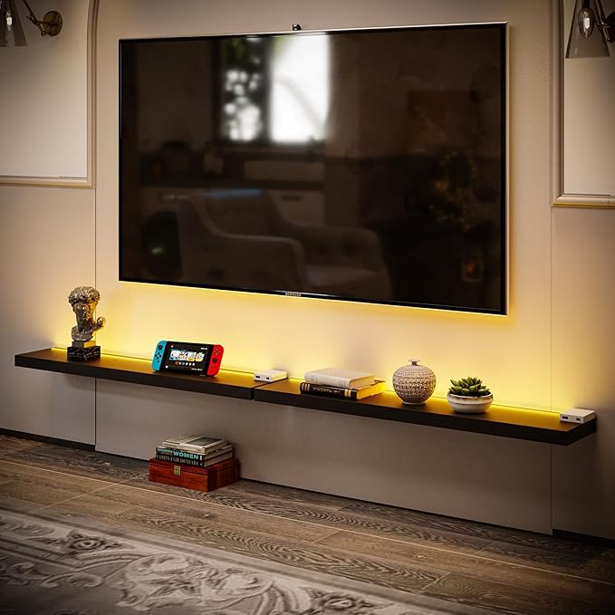 BAMEOS LED Floating Shelves for Wall, 35