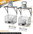 2 Pack Garage Shelves Wall Mounted with Wire baskets, Heavy Duty Garage Wall Shelving with Hooks, Wire Shelf Baskets Tool Organizer for Home Garden Garage Organization and Storage