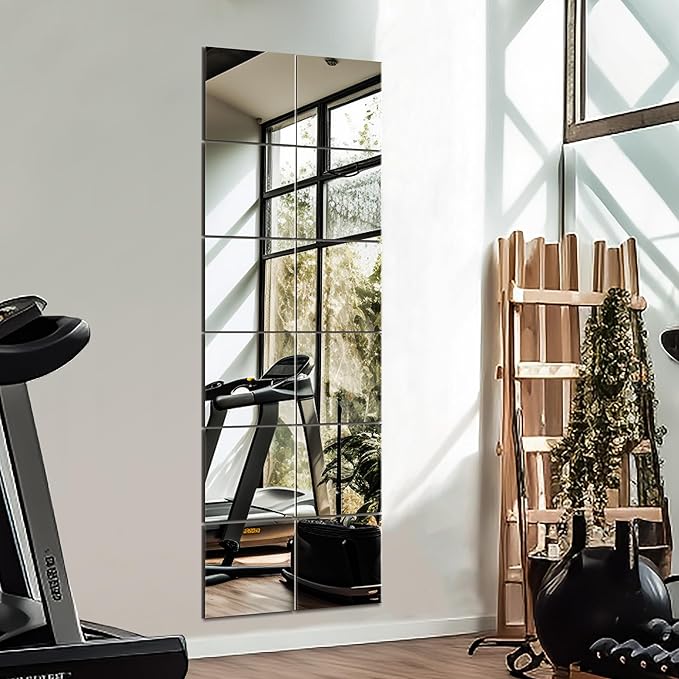 Home Gym Mirror Tiles for Wall, 12