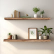 Floating Shelves 24 Inches Long, Set of 2 Solid Rustic Wood Wall Mounted Shelves, Wall Picture Ledge Shelf with Invisible Metal Brackets for Living Room, Bedroom, Bathroom, Carbonized Black
