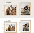 puthiac 8x10 Solid Oak Wood Picture Frame, Fits 6x8 with Mat or 8x10 Without Mat, Wall or Tabletop Display with Stand, Vertical or Horizontal, Plexi Front, 3 Pack, Natural Oak