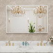 LOAAO 48x32 Inch White Metal Framed Bathroom Mirror for Wall, White Bathroom Vanity Mirror Farmhouse, Large Rounded Rectangle Mirror, Anti-Rust, Tempered Glass, Hangs Horizontally or Vertically