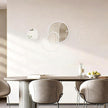 4 Pack White Mirror Set, Wall Mounted Circle Metal Framed Mirror Round Decorative Modern Mirrors for Living Room Bedroom Entryway Decor 16x32 Inch