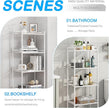 4 Tier Bathroom Storage Open Shelf Unit, Free-Standing Metal Corner Rack Shelving for Kitchen, Living Room, Hallway (White, Wider 4 Tier)