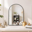 Arched Wall Mirror 30x20 Inch Black Bathroom Vanity Mirror with Metal Frame, Modern Arch Mirror for Bedroom, Living Room, Entryway, Wall Mounted Decorative Mirror