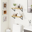 Axeman Deep Floating Shelves | 16 Inch Oak Wall Shelves Set of 2 | 10 Inch Deep Wood Floating Shelves for Wall | 16