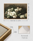 InSimSea Framed Canvas Wall Art Vintage Decor, Room Decor White Roses Still Life Paintings Canvas Print, Mid Century Modern Decor for Living Room, Bathroom Farmhouse Kitchen, 16