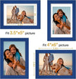Vittanly 4x6 Picture Frames Set of 4, Display Pictures 3.5x5 with Mat or 4x6 without Mat, Small Photo Frames for Wall or Tabletop Display, Engineered Wood with Shatter Resistant Plexiglass, Royal Blue