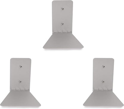 Umbra Conceal, Sturdy Metal Floating Bookshelf for Wall, Silver, Small, Set of 3
