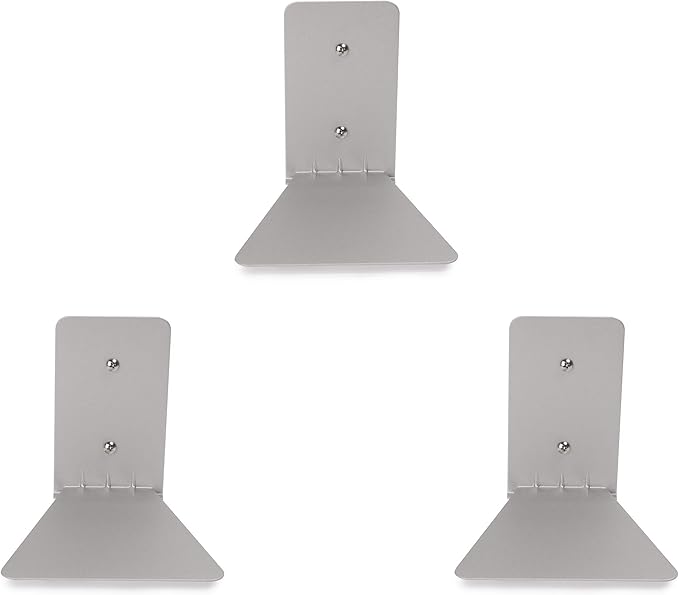 Umbra Conceal, Sturdy Metal Floating Bookshelf for Wall, Silver, Small, Set of 3
