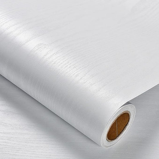 Heroad Peel and Stick Wallpaper 17.5" x 393" Wood Contact Paper Wood Wallpaper White Wood Grain Contact Paper Thicken Textured for Cabinets and Drawers Countertops Waterproof Self Adhesive Vinyl