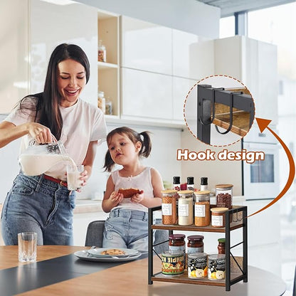2 Tier Kitchen Counter Shelf Organizer, Coffee Bar Station Organizer, Space Saving Spice Rack, Countertop Shelf for Home Countertop Kitchen Office