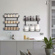 SWOMMOLY Adjustable Wall Mount Spice Rack Organizer, 12-Tier Dual-use (Multi-use) Hanging Spice Shelf Storage for Kitchen Pantry Cabinet Door, Seasoning Holder Organizer, Black