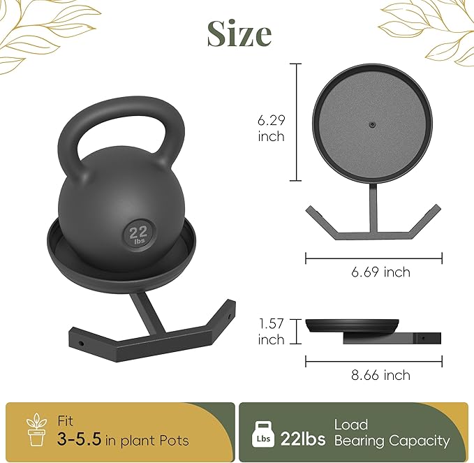 BXF Corner Wall Planters for Indoor Plants, 90 Degree Floating Shelves. Heavy Duty Mounted Holder, Minimalist Hanging Decor. Window Shelf Fits 4-7 Inch Pots (Black, 2 Pack)