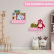 Wood Floating Shelves for Wall,Nursery Bookshelf,Kids Book Shelf,Baby Toys Storage Decor Organizer Wall Mounted for Living Room Bedroom,Wavy Edge,Preassembled,4 Pack,Scalloped Pine(Pink)