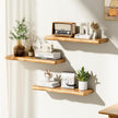 Floating Shelves for Wall 24 Inch Wooden Floating Shelves Live Edge Shelf with Unique Natural Grain Wall Mounted Rustic Pine Wood Shelf for Living Room Bedroom Kitchen Bathroom (Natural)