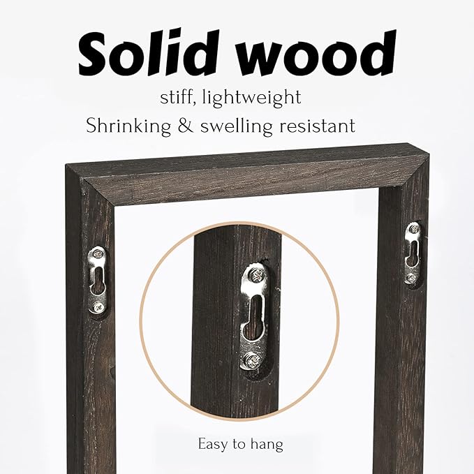 idee-home Floating Shelves for Wall, Rustic Square Hanging Floating Shelves Set of 4 Wood, Wall Decor Mounted Bathroom, Living Room, Kitchen Storage