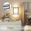 LED Indoor Wall Mount Light Fixture, Matte Black Wall Sconce Lighting, 3000K 4000K 5000K Adjustable, Half Cylinder Hallway Light Fixture for Living Room Bedroom Porch 2 Pack