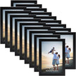 Hoikwo 18 Packs 4x6 Black Multi Plastic Picture Frames Set with Plastic Cover for Family Photos, Artwork, Light Weight Bulk 4 by 6 Frames Pack for Wall Hanging and Table, Stylish Picture Frames