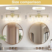 Vintage Bathroom Light Fixtures,3-Light Hardwired Vanity Lights with Clear Tulip Glass Shade,Gold Bathroom Vanity Light for Mirror Restroom,E26 Socket,18.5 in(Bulbs Not Included)