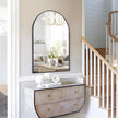 Arch Mirror Wall Mounted - 20x30 Inch Wide Arched Mirrors for Bathroom Over Sink, Black Metal Framed Mantel Vanity Mirror for Dresser, Firplace, Entryway, Hallway, Restroom, Bedroom Decor