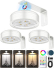 Picture Lights for Wall,Wireless 2000mAh Rechargeable Magnetic LED Puck Lights with Remote,3 Color Temps and 12 RGB,Dimming & Timer,Art Frame Light for Painting Display,Photos,Wall Decor(3 Pack)