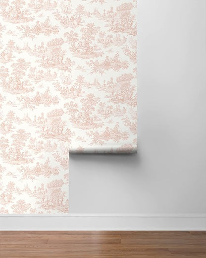 NextWall Chateau Toile Peel and Stick Wallpaper (Blush)