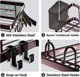 Shower Caddy Corner Organizer: 2Pack Adhesive Shower Shelf Essentials - No Drilling Stainless Steel Bathroom Storage Rack with Hooks and Toothpaste Holder - Shower Accessories