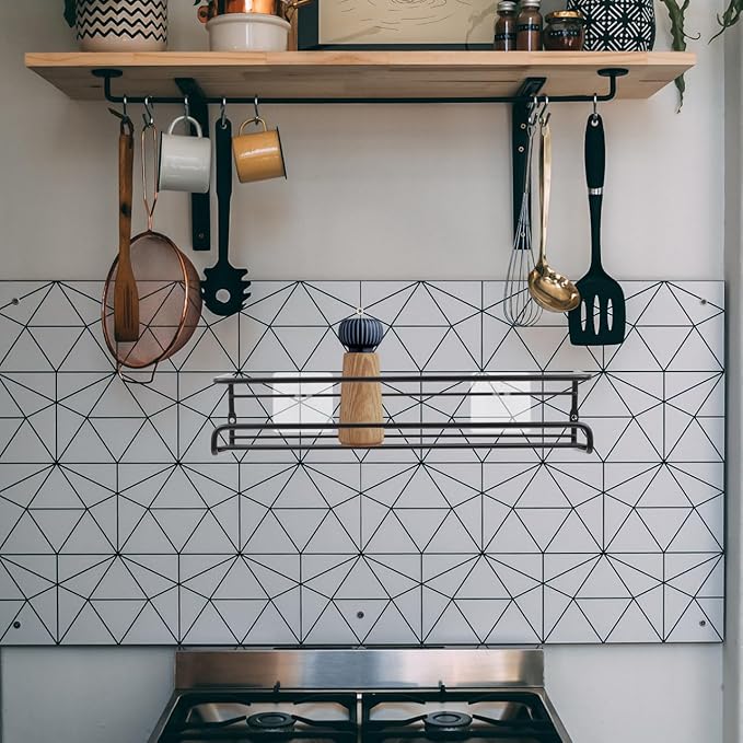 Hemoton Wall Mounted Kitchen Spice Rack Organizer 11.4 Inch Adjustable Seasoning Shelf for Pantry and Cabinet Door Storage