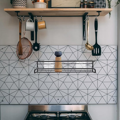 Hemoton Wall Mounted Kitchen Spice Rack Organizer 11.4 Inch Adjustable Seasoning Shelf for Pantry and Cabinet Door Storage