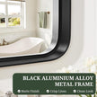 Bathroom Mirror 30x22 Inch Black Metal Frame Rectangle Vanity Mirror with Rounded Corners, Modern Wall Mounted Anti-Rust Mirror for Farmhouse, Restroom, Entryway, Horizontal or Vertical Hanging