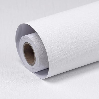 Amiya White Peel and Stick Wallpaper Solid Color Textured Contact Paper Pure White Self Adhesive Wallpaper Matte Removable Wall Paper Decorative Walls Decal Vinyl Roll A Set of15.7×236"