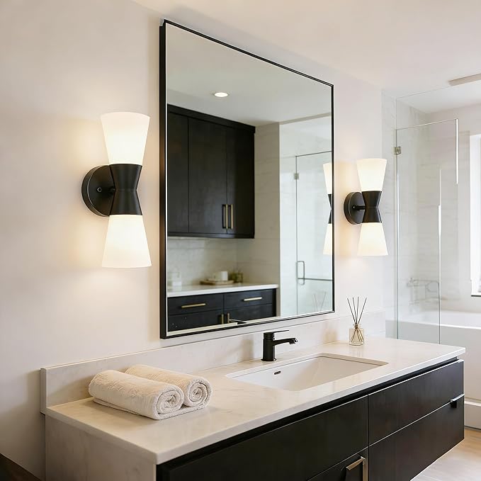 Wall Sconces Set of 2 for Bathroom, Modern Indoor Vanity Light Fixtures 13