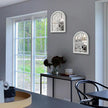 ZEXUIRU Set of 4 Arched Window Wall Mirror Rustic Farmhouse Accent Mirror Wood Framed Entry Wall Decoration for Living Room Bathroom Bedroom Kitchen